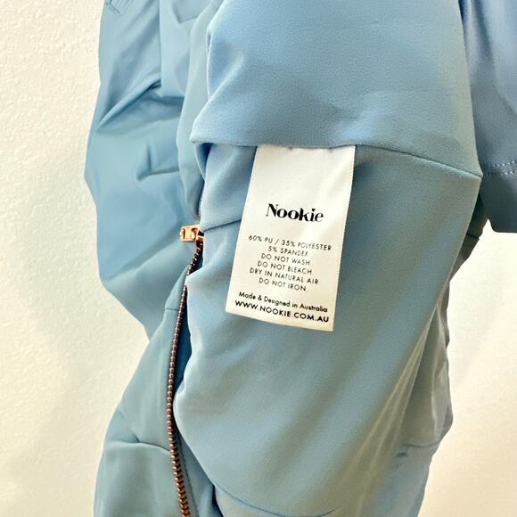 NWT Nookie Zoe Faux Leather Midi Dress in Dusty Blue Size XS - Picture 6 of 6